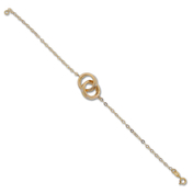 Precious 14KT Gold and Two Toned Intertwined Circles Bracelet : 6A-2135