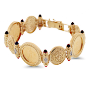 1/10oz 22KT Gold American Eagle Coins (3) in 14KT Etruscan Bracelet with Diamond and Garnet Accents