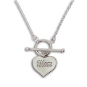 Perfect for Mother's Day, love her.  Sterling Silver High Polish "Mom" Heart on toggle: 6SSN-0584