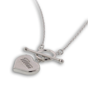 Perfect for Mother's Day, love her.  Sterling Silver High Polish "Mom" Heart on toggle: 6SSN-0584
