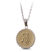 2013 Year of the Snake Sterling Silver and 14KT Yellow Gold Pendant on an 18" Chain