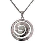 Funky and Flirty Sterling Silver Swrirl Pendant with 18" Chain: 9SS-01866