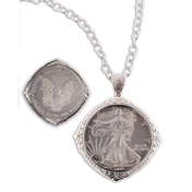 Sterling Silver 1 oz Eagle Coin Pendant with a 24" Chain: 9SSC-01731