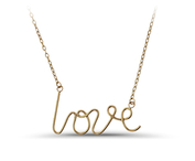 14K Gold open wire "Love" necklace: 6AN-2189