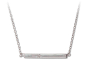 Raise the Bar in this Sterling Silver 0.01 CT White Diamond Necklace: 6SSN-0657